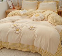 Load image into Gallery viewer, "Arna's" Collection - Luxury Flannel Velvet #D Mushrooms Bedding Set 6 piece Twin/Single