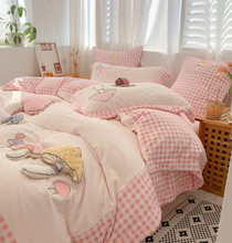 Load image into Gallery viewer, "Arna's" Collection - Luxury Flannel Velvet #D Mushrooms Bedding Set 6 piece Twin/Single