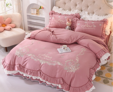 Load image into Gallery viewer, "Arna Lisa Royal Collection" - New Luxury White 100% Cotton Floral Embroidery Bedding Set