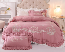 Load image into Gallery viewer, "Arna Lisa Royal Collection" - New Luxury White 100% Cotton Floral Embroidery Bedding Set