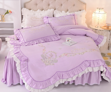 Load image into Gallery viewer, "Arna Lisa Royal Collection" - New Luxury White 100% Cotton Floral Embroidery Bedding Set