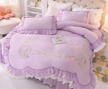 Load image into Gallery viewer, "Arna Lisa Royal Collection" - New Luxury White 100% Cotton Floral Embroidery Bedding Set