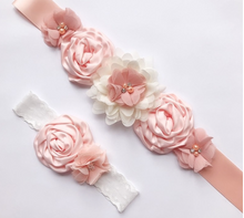 Load image into Gallery viewer, Arna's Royal Collection - Flower Belt & Head Piece (Children) Bridal