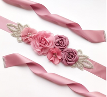 Load image into Gallery viewer, Arna's Royal Collection - Flower Belt & Head Piece (Children) Bridal - Many Colours