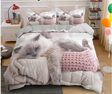 Load image into Gallery viewer, 3D Kitten Bedding Set 3 Pcs Duvet Cover & Pillowcases
