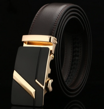 Load image into Gallery viewer, Mens Luxury BELT Automatic Buckle Genuine Leather - Brown - Many Styles & Sizes