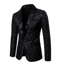Load image into Gallery viewer, Mens Luxury Gold Jacquard Blazer Patchwork Jacket - Many Colours & Sizes