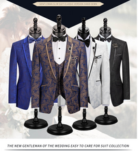 Load image into Gallery viewer, Mens Luxury Men Suit Bridegroom Wedding Tuxedo Blazer Jacket Vest Pant 3 Piece Slim Fit