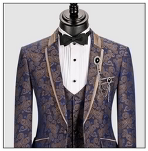 Load image into Gallery viewer, Mens Luxury Men Suit Bridegroom Wedding Tuxedo Blazer Jacket Vest Pant 3 Piece Slim Fit