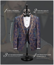 Load image into Gallery viewer, Mens Luxury Men Suit Bridegroom Wedding Tuxedo Blazer Jacket Vest Pant 3 Piece Slim Fit