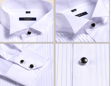 Load image into Gallery viewer, Mens Luxury Tuxedo Wedding Shirt White - Many Sizes