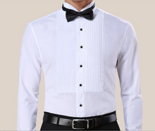 Load image into Gallery viewer, Mens Luxury Tuxedo Wedding Shirt White - Many Sizes