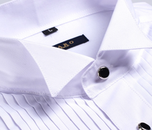 Load image into Gallery viewer, Mens Luxury Tuxedo Wedding Shirt White - Many Sizes