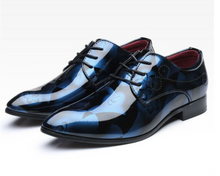 Load image into Gallery viewer, Mens Patent Leather Shoes Pointed Toe Business Wedding Shoes - Many Sizes & Colours