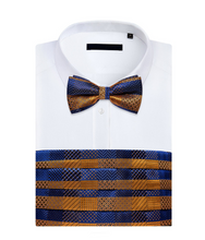 Load image into Gallery viewer, Men's Tuxedo Cummerbund Silk Bow Tie Handkerchief Brooch Chain Set - Gift Boxed