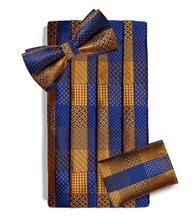 Load image into Gallery viewer, Men's Tuxedo Cummerbund Silk Bow Tie Handkerchief Brooch Chain Set - Gift Boxed