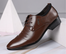 Load image into Gallery viewer, British Slip On Split Leather Pointed Toe Shoes Business Wedding Oxfords Formal Shoes - Many Colours & Sizes