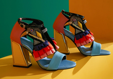 Load image into Gallery viewer, Women's Designer High Heel Bird Rhinestone Chunky Heel Shoe