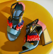 Load image into Gallery viewer, Women's Designer High Heel Bird Rhinestone Chunky Heel Shoe