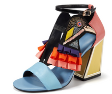 Load image into Gallery viewer, Women's Designer High Heel Bird Rhinestone Chunky Heel Shoe