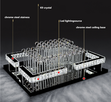 Load image into Gallery viewer, "Arna's Luxury Collection" Chandelier K9 Crystal LED Ceiling Chandelier - L100cm x W80 + 80W