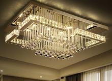 Load image into Gallery viewer, "Arna's Luxury Collection" Chandelier K9 Crystal LED Ceiling Chandelier - L90cm x W70 + 68W