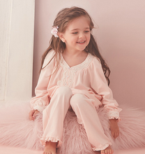 Load image into Gallery viewer, Arna Royal Gown Collection - Luxury Girls Pyjama Set 100% Cotton/Lace - Many Sizes