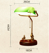 Load image into Gallery viewer, Arna Royal Collection - Classical Vintage Banker Lamp E27 Table Lamp Glass Lampshade Desk Lights 90V-240V