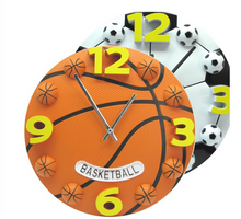 Load image into Gallery viewer, Deluxe "Arna Royal Clock Collection" Football Basketball Clock 3D Children's