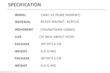 Load image into Gallery viewer, Deluxe "Arna Royal Clock Collection" Unique Wooden Wall Clock