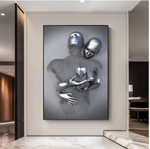 Load image into Gallery viewer, Arna's Luxury Painting Collection - Romantic Lover Heart Metal Sculpture Canvas Painting - Many Styles