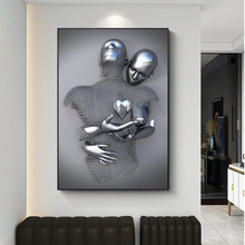 Load image into Gallery viewer, Arna's Luxury Painting Collection - Romantic Lover Heart Metal Sculpture Canvas Painting - Many Styles