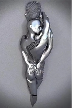 Load image into Gallery viewer, Arna's Luxury Painting Collection - Romantic Lover Heart Metal Sculpture Canvas Painting - Many Styles