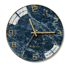 Load image into Gallery viewer, Deluxe "Arna Royal Clock Collection" Marble Glass Wall Clock - Many Colours