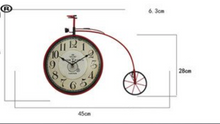 Load image into Gallery viewer, Deluxe "Arna Royal Clock Collection" Vintage Wall Clock Mediterranean Style Bicycle Pendant