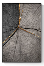 Load image into Gallery viewer, Arna's Luxury Painting Collection - Abstract Circle Stripes Moon Black Golden Print Canvas Painting