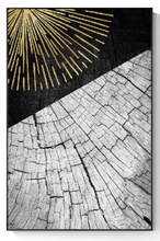 Load image into Gallery viewer, Arna's Luxury Painting Collection - Abstract Circle Stripes Moon Black Golden Print Canvas Painting