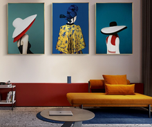 Load image into Gallery viewer, Arna's Luxury Painting Collection - Nordic Retro Woman Hat Painting