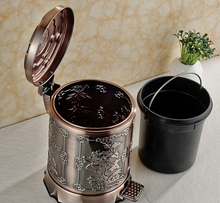 Load image into Gallery viewer, "Arna Royal Vintage Collection" European Luxury Bronze Stainless Steel Trash Rubbish Bin