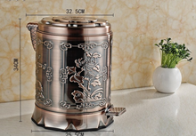 Load image into Gallery viewer, "Arna Royal Vintage Collection" European Luxury Bronze Stainless Steel Trash Rubbish Bin