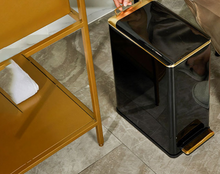 Load image into Gallery viewer, "Arna Royal Vintage Collection" Luxury Golden Range 7L Trash Rubbish Bin - Home or Business