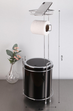 Load image into Gallery viewer, Luxury Toilet Paper Holder & Trash/Rubbish Tin/Bin Combo