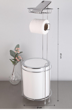 Load image into Gallery viewer, Luxury Toilet Paper Holder & Trash/Rubbish Tin/Bin Combo