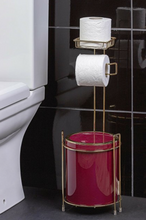 Load image into Gallery viewer, Luxury Toilet Paper Holder & Trash/Rubbish Tin/Bin Combo