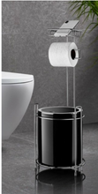 Load image into Gallery viewer, Luxury Toilet Paper Holder & Trash/Rubbish Tin/Bin Combo