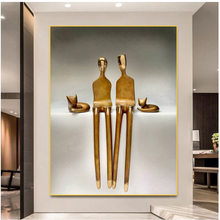 Load image into Gallery viewer, Arna's Luxury Painting Collection - Abstract Metal Figure Statue Modern Man Sculpture