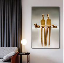Load image into Gallery viewer, Arna's Luxury Painting Collection - Abstract Metal Figure Statue Modern Man Sculpture