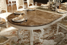 Load image into Gallery viewer, "Arna Royal Victorian Collection" Luxury Plus Furniture - Exquisite Marble 2.4m Dining Table & 8 Chairs