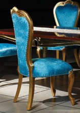 Load image into Gallery viewer, "Arna Royal Victorian Collection" Luxury Plus Furniture - Exquisite Golden/Blue Dining Table & Chairs