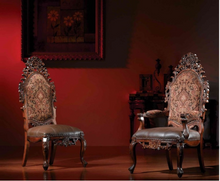 Load image into Gallery viewer, "Arna Royal Victorian Collection" Luxury Plus Furniture - Exquisite French Dining Table & Chairs x8 Marble